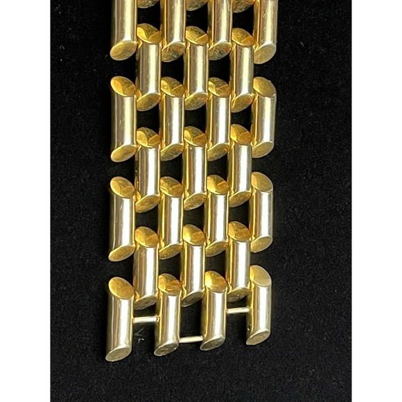 Vintage 1940's Linear Link 14k Gold Bracelet 80+ G - Picture 5 of 12